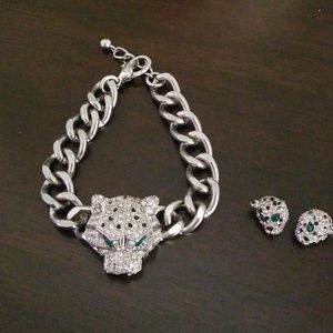 Cuban Tiger Braclet and Earrings